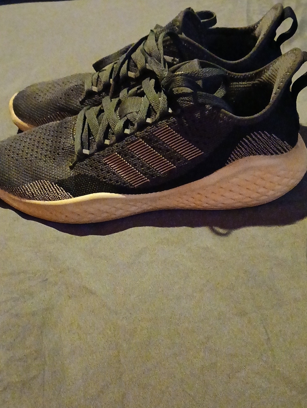 Womens Adidas Fluidflow 2.0 Black Champagne Running Sneakers FZ1977 Sz: 9.5